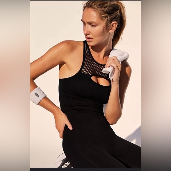 Free People Movement Black Free Style One-Piece Workout Jumpsuit NWT size XS/S - Picture 4 of 7